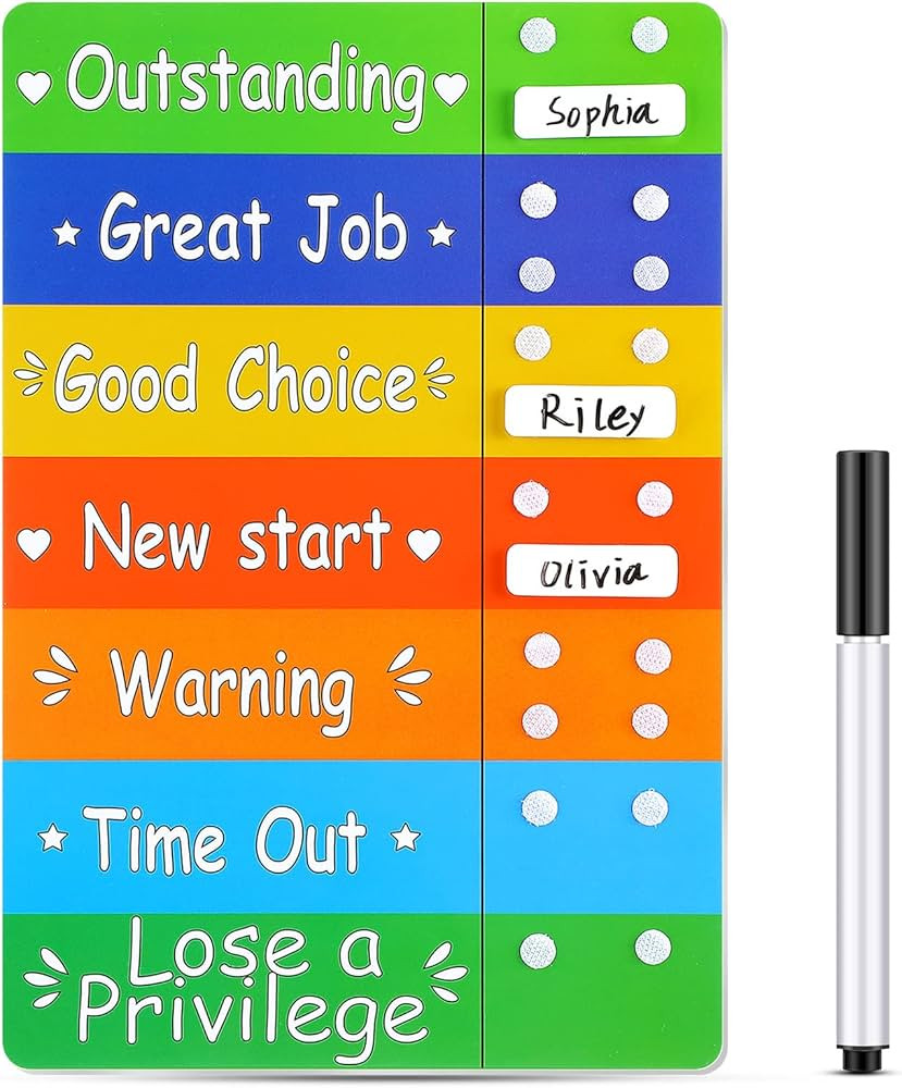 Colorful Behavior Chart for Multiple Kids Reward Incentive Behavior Chart with 12 Pieces Blank Mo... | Amazon (US)