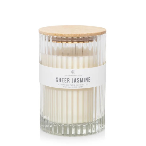Chesapeake Bay Candle Minimalist Collection Sheer Jasmine - 12.7oz Large Ribbed Glass Jar Candle | Walmart (US)