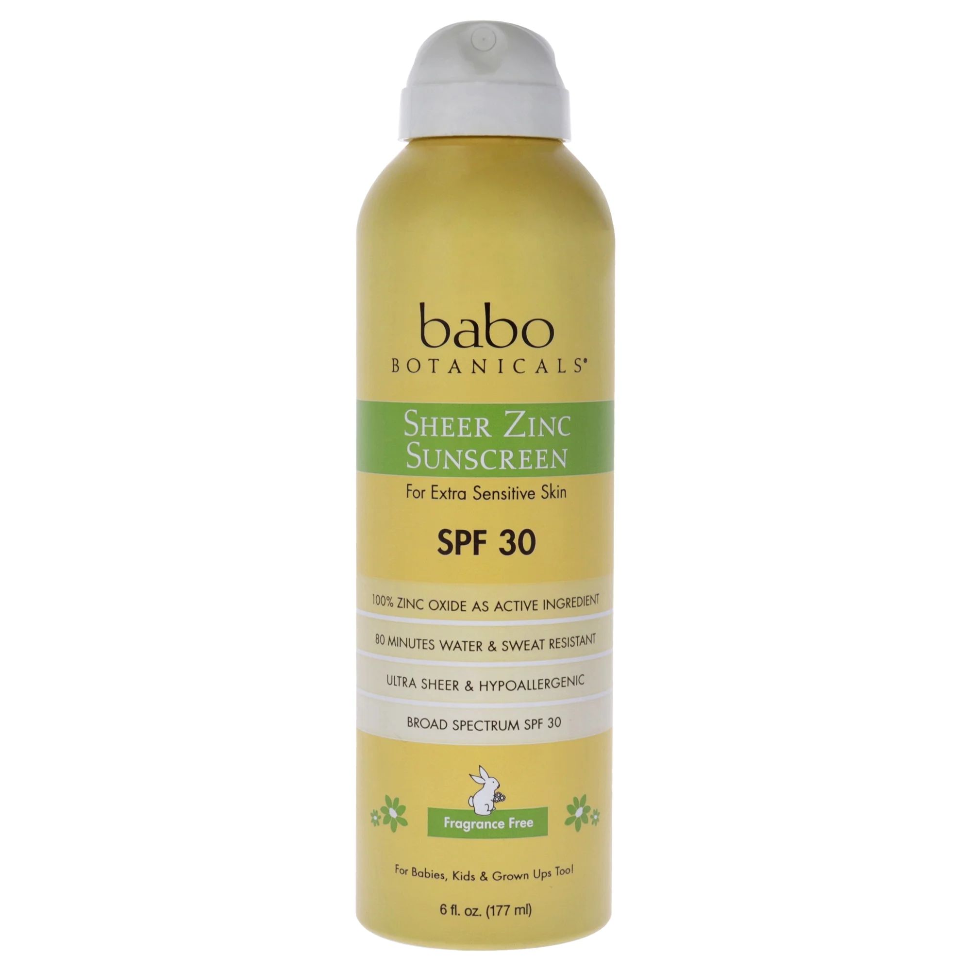 Babo Botanicals Sheer Zinc Sunscreen Spray SPF 30 , 6 oz Spray | Walmart (US)