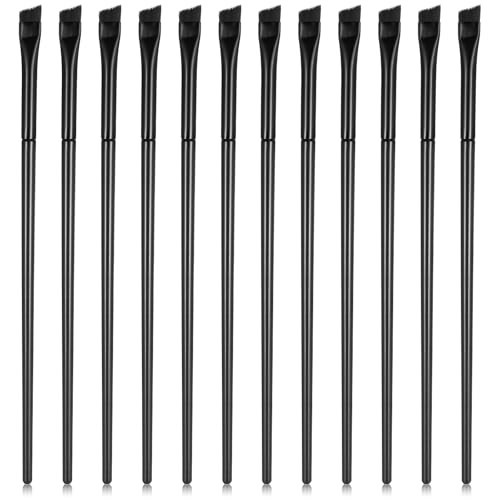 12 Pieces Angled Eyeliner Brush Eyebrow Flat Brushes Makeup Tip Thin Slanted Brush for Women Salon Beauty Cosmetic Makeup Tool | Amazon (US)