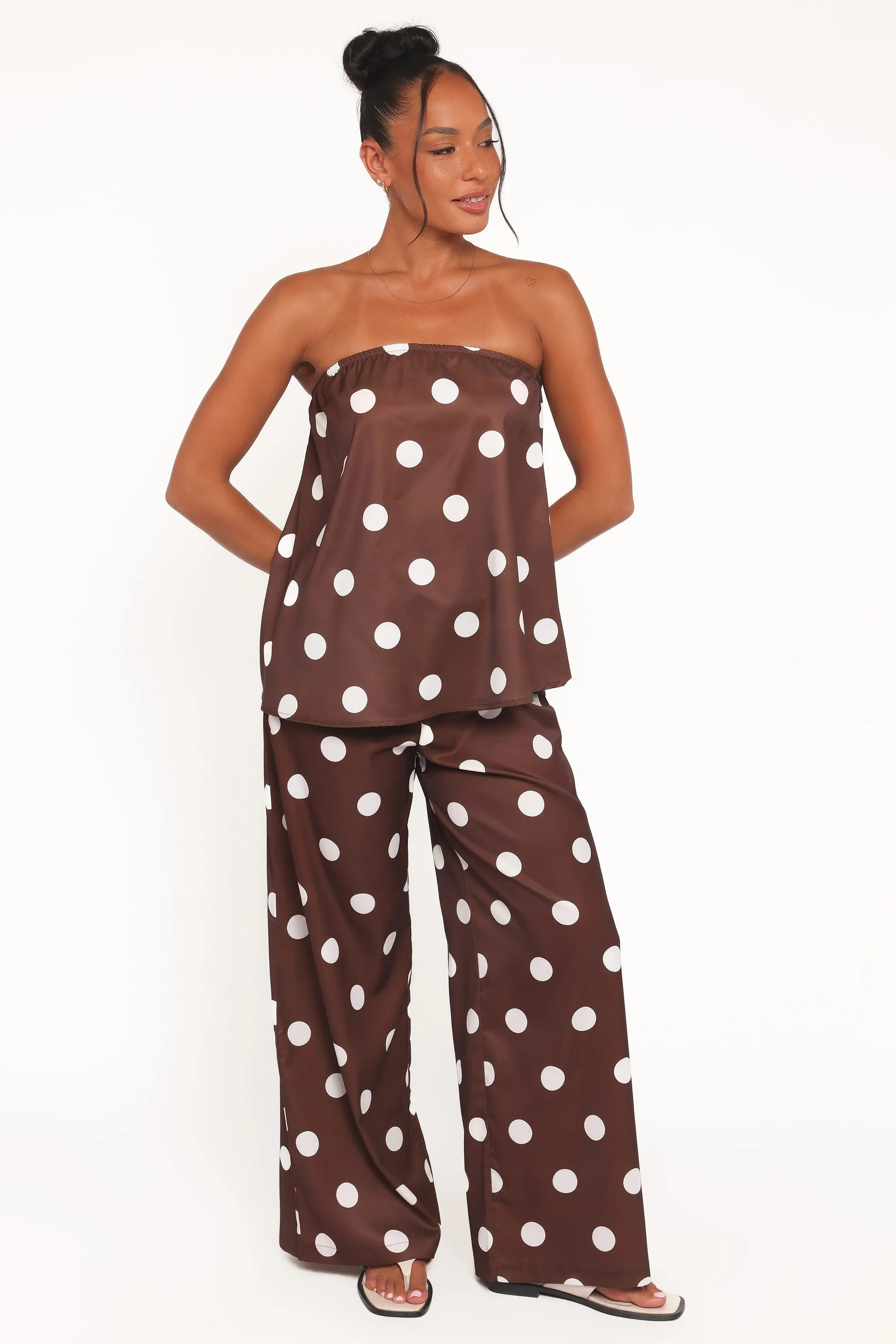Brielle Polka Dot Set - Brown Polka Dot | Petal & Pup (US)