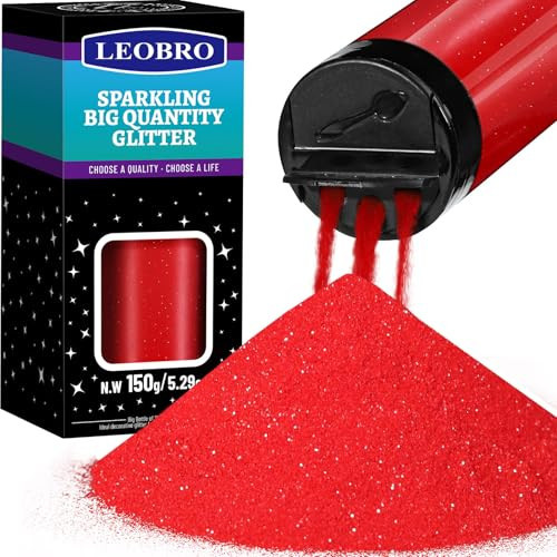 LEOBRO Red Glitter, 150g/5.29oz Red Fine Glitter, Craft Glitter for Resin, Crafts, Tumbler, DIY Party Decorations, Rose Red | Amazon (US)