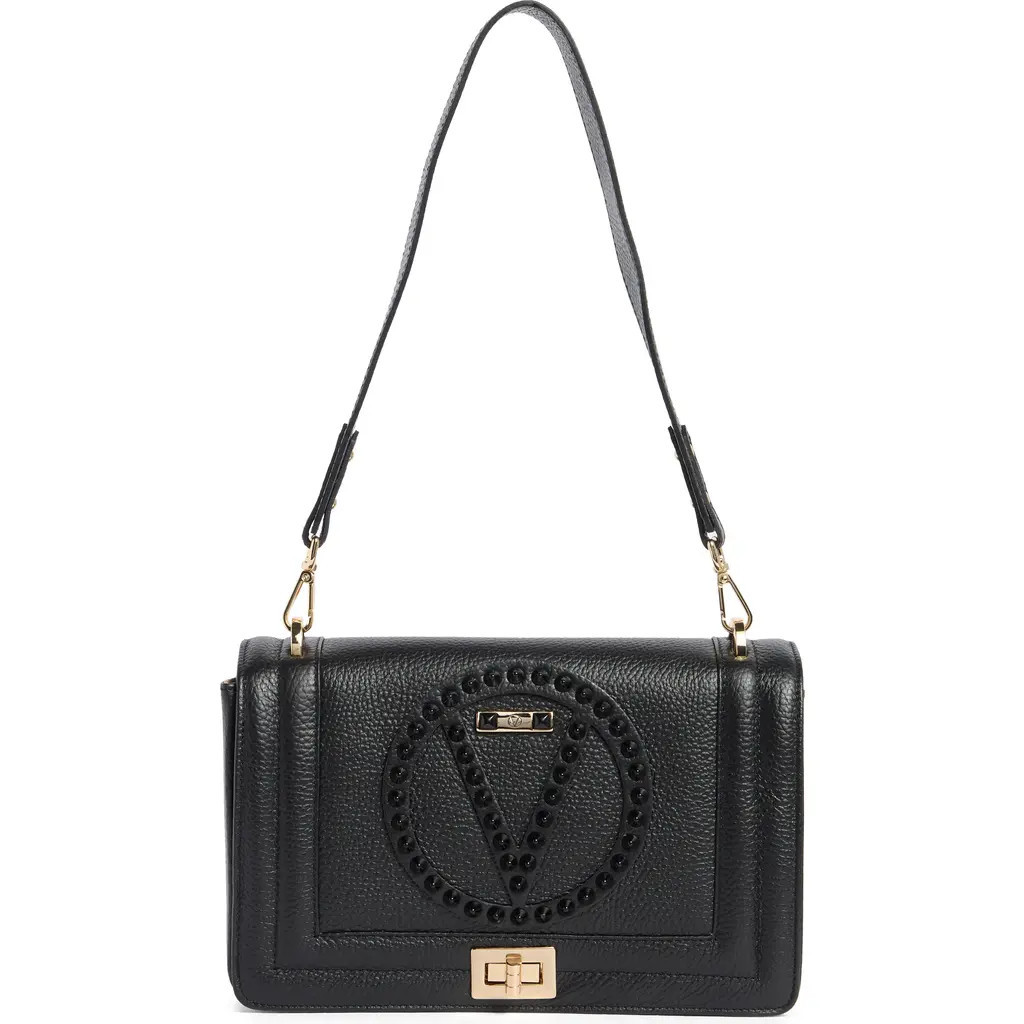 VALENTINO BY MARIO VALENTINO Alice Rockstud VLOGO Leather Shoulder Bag in Black at Nordstrom Rack | Nordstrom Rack