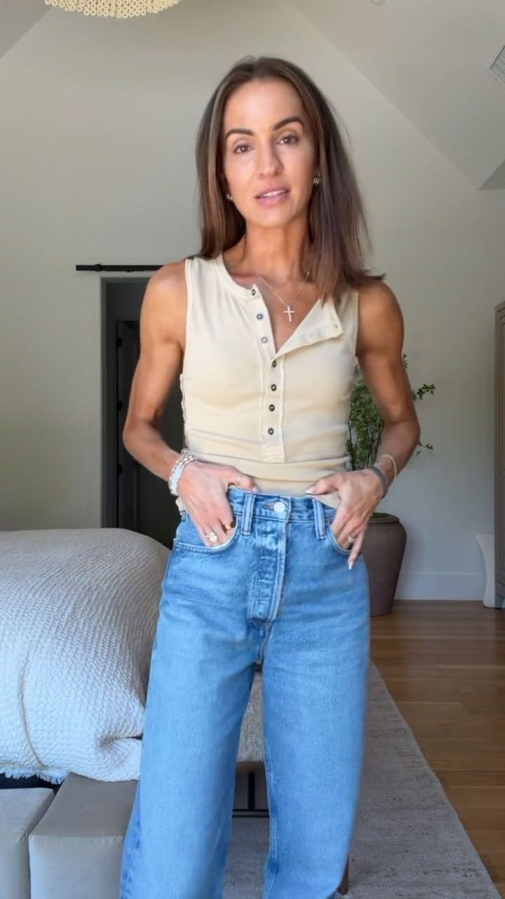 Simple ootd for summer ☀️ tank + jeans fit tts
