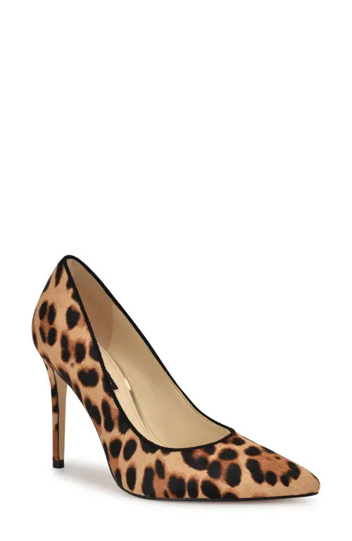 Nine West Fresh Genuine Calf Hair Pointed Toe Pump in Dark Natural at Nordstrom, Size 5 | Nordstrom