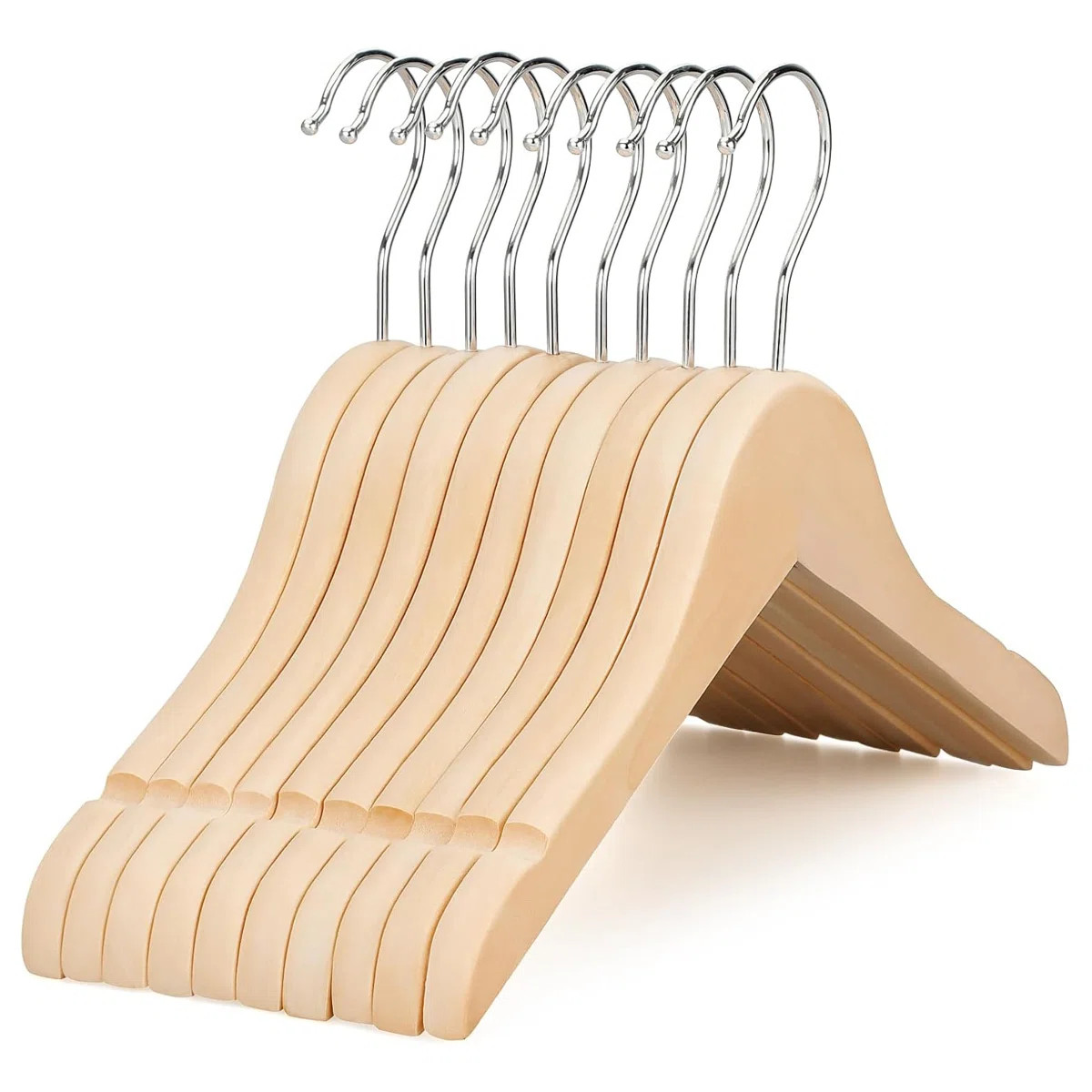 Kids Wooden Clothes Hangers, Toddler & Baby Solid Wood Shirts Coats Hangers for Children's Coats,... | Wayfair North America