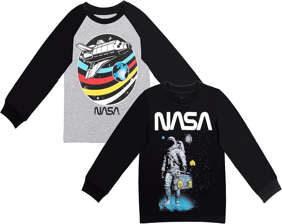 H.I.S. International NASA Astronaut Boys 2 Pack Long Sleeve Graphic T-Shirt | Amazon (US)