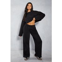 Womens Elastic Waist Wide Leg Jogger - Black - 10 | NastyGal UK