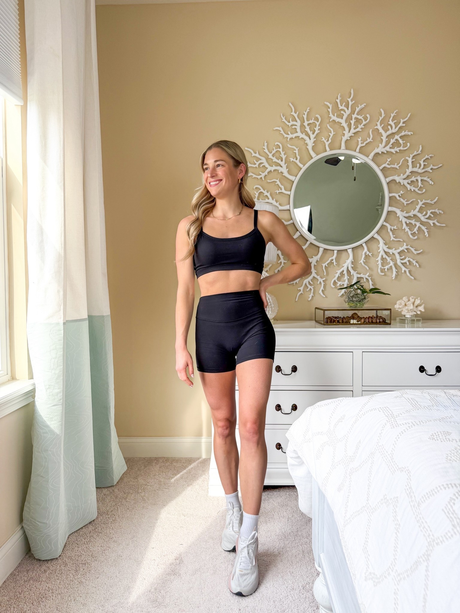 The cutest workout set from Amazon! The shorts are literally perfect. No front seam, curved glute seam and 4” length! Soooo flattering! And so affordable! Xs bottoms and small top tts 
🖤🖤🖤🖤🖤🖤🖤🖤🖤🖤🖤🖤 
Matching gym set. Matching gym outfit. Workout set. Athleisure. Workout wear. Workout outfit. Matching set. Biker shorts. Exercise outfit. Running outfits.

#LTKActive