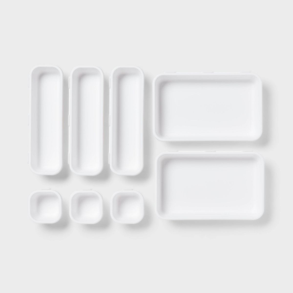 8pc Plastic Drawer Organizer Set White - Brightroom™ | Target