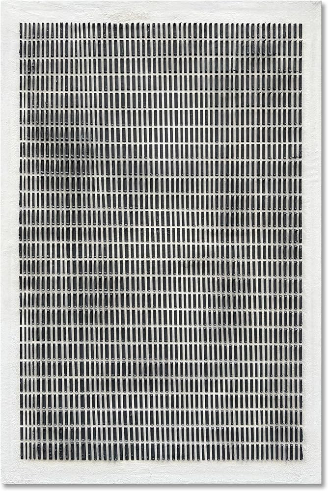 NANKAI Art Hand-Painted 45x30 inches White and Black Thick Texture Abstract Art Oil Painting Cont... | Amazon (US)