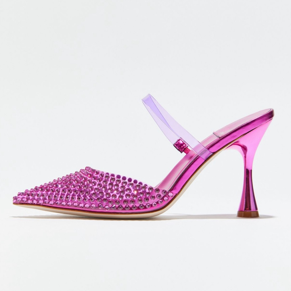 Pink heels, rhinestone heels, glittery heels, pointy heels, metallic heels, closed toe heels

#LTKunder100 #LTKstyletip #LTKtravel