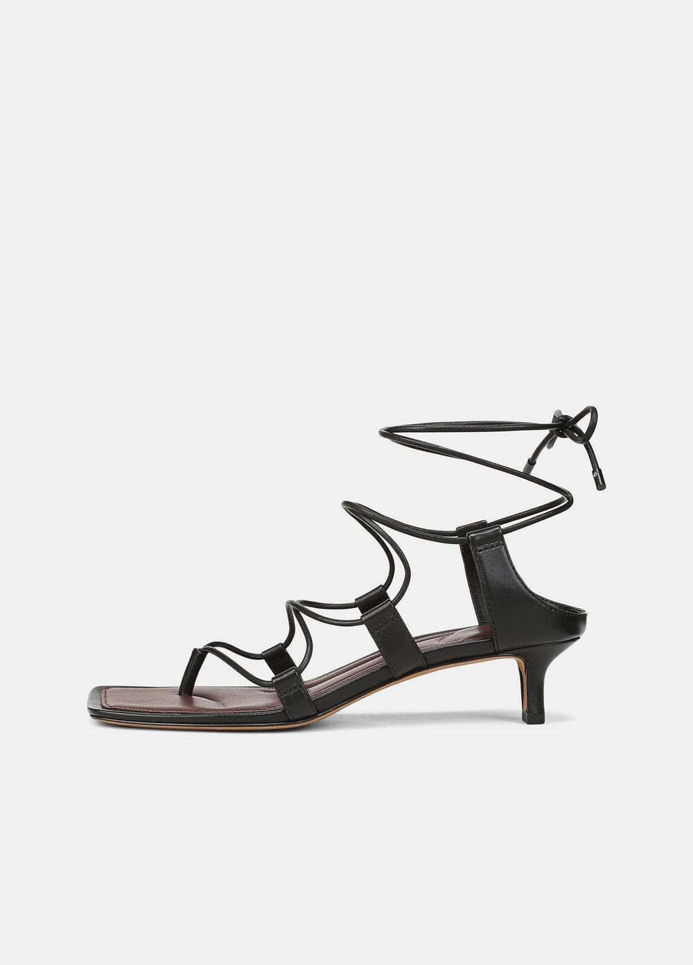 Women's Paulette Leather Sandal, Black, Size 8.5 Vince | Vince LLC