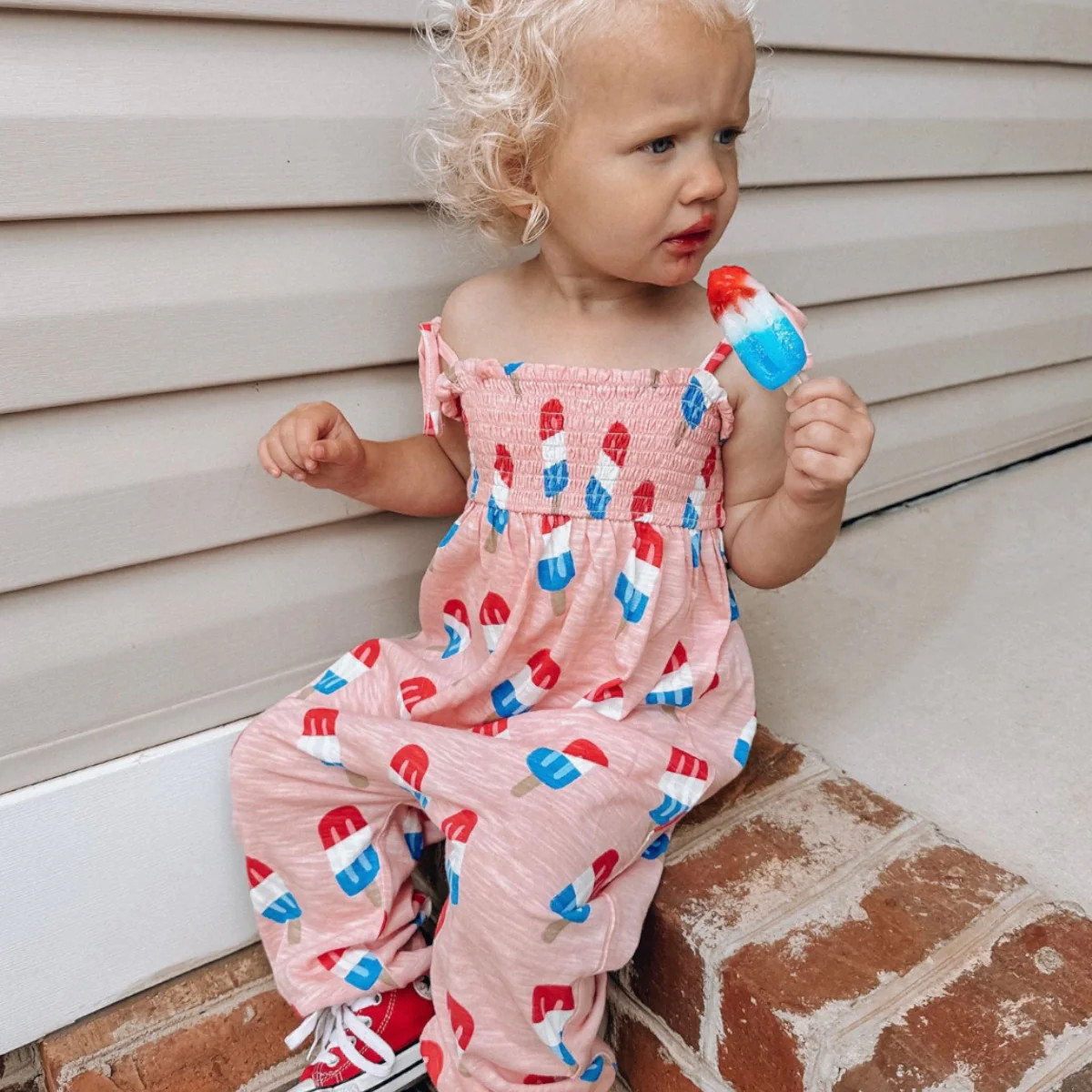 Popsicle Pink / Organic Smocked Jumpsuit | SpearmintLOVE