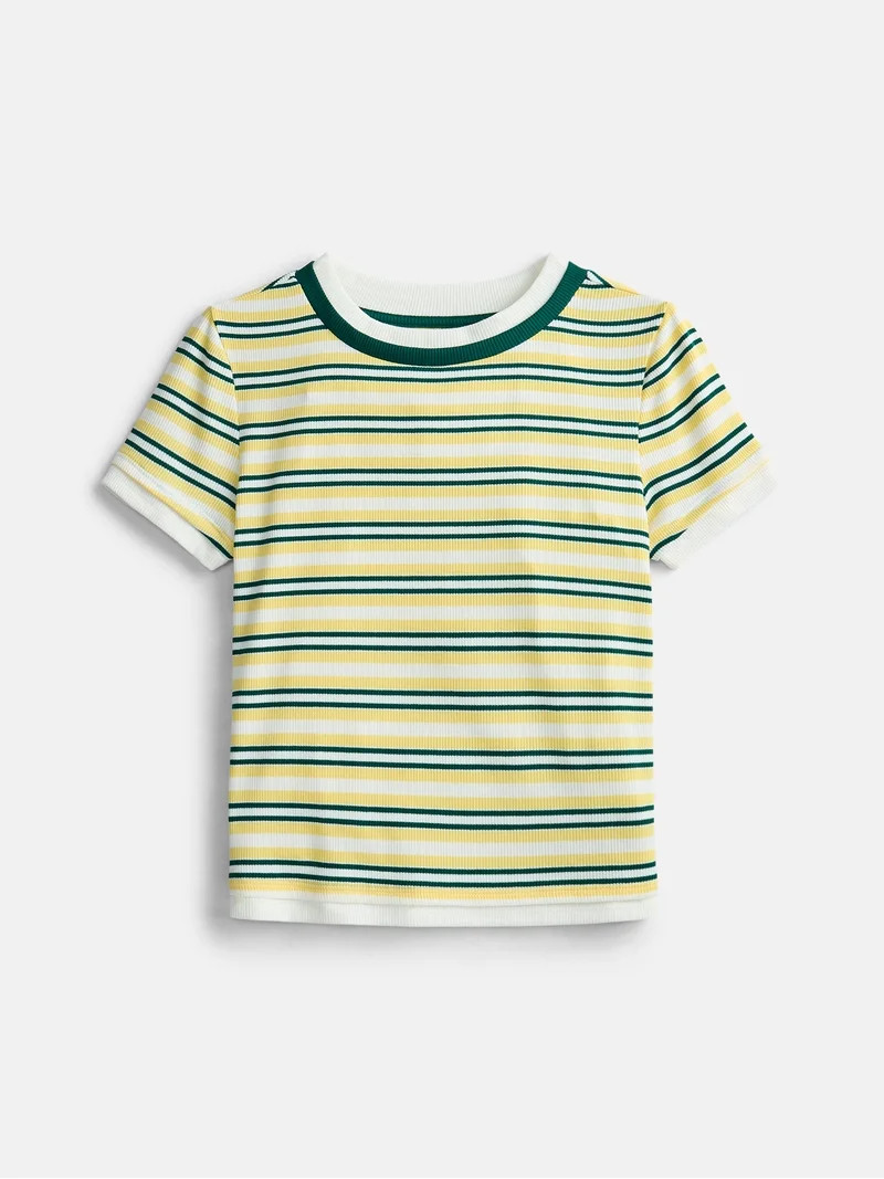 Weekend Academy Girls Layered Tee with Short Sleeves, Sizes 4-18 | Walmart (US)