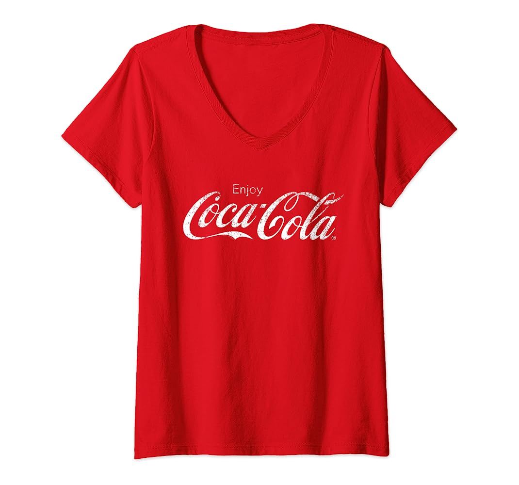 Womens Coca Cola Classic Enjoy V-Neck T-Shirt | Amazon (US)