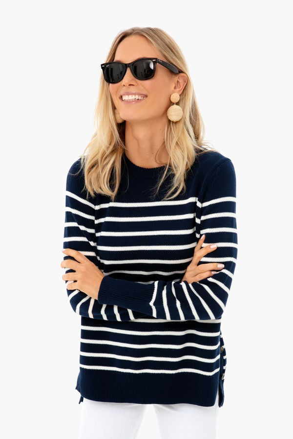 Navy Bar Harbor Striped Sweater | Tuckernuck