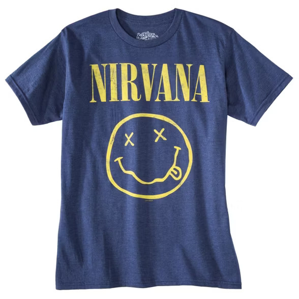 Men's Nirvana Short Sleeve Graphic T-Shirt - Denim Heather | Target