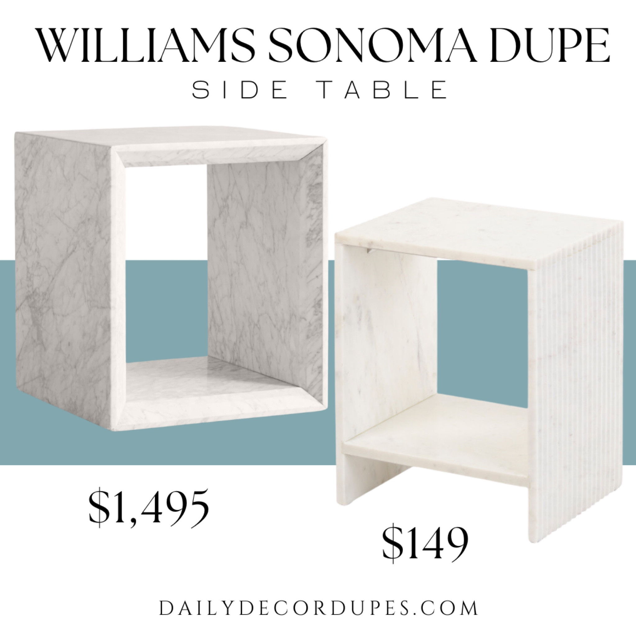 Williams Sonoma side table dupe. White marble. Sculptural design table. Fluted  marble design and shelf table. Modern side table.  Minimalist home furniture. Living room. Modern home decor.

Dupe dupes more affordable option find replica copy cat similar look for less budget friendly affordable cheap cheaper beautiful pretty. Clearance sale coupon code discount code promo code luxury lookalike look a like Inspo inspiration inspired by idea ideas Love dupes like these? I share multiple every day in my FB group “DAILY DECOR DUPES”

#LTKHome #LTKSaleAlert