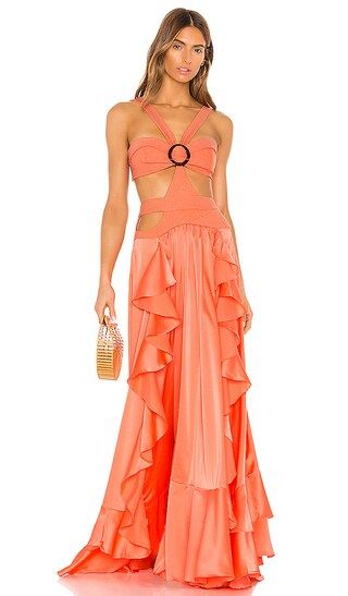 Cutout Maxi Dress in Hot Orange | Revolve Clothing (Global)
