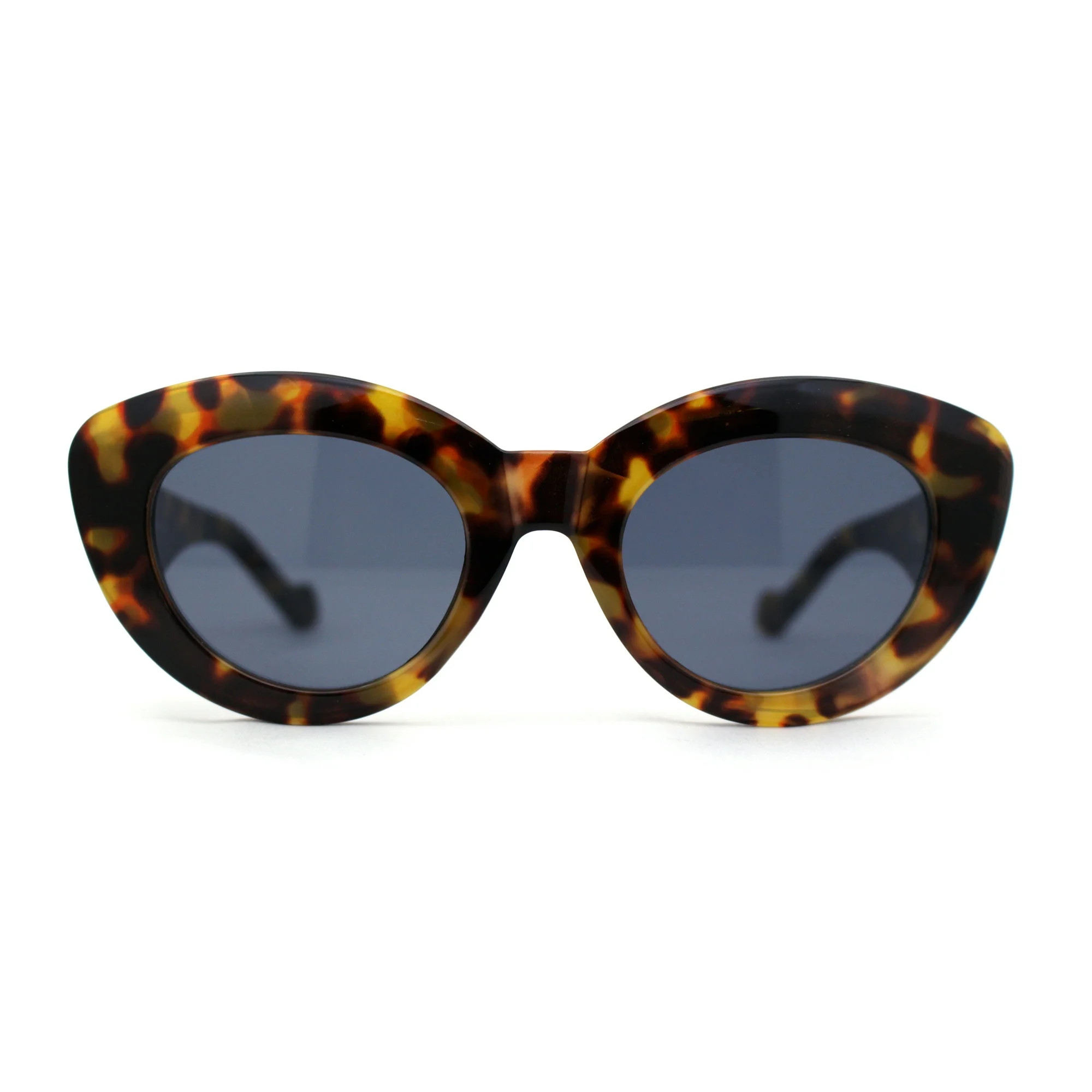 Womens Thick Plastic Mod Fashion Large Cat Eye Sunglasses Tortoise Black - Walmart.com | Walmart (US)