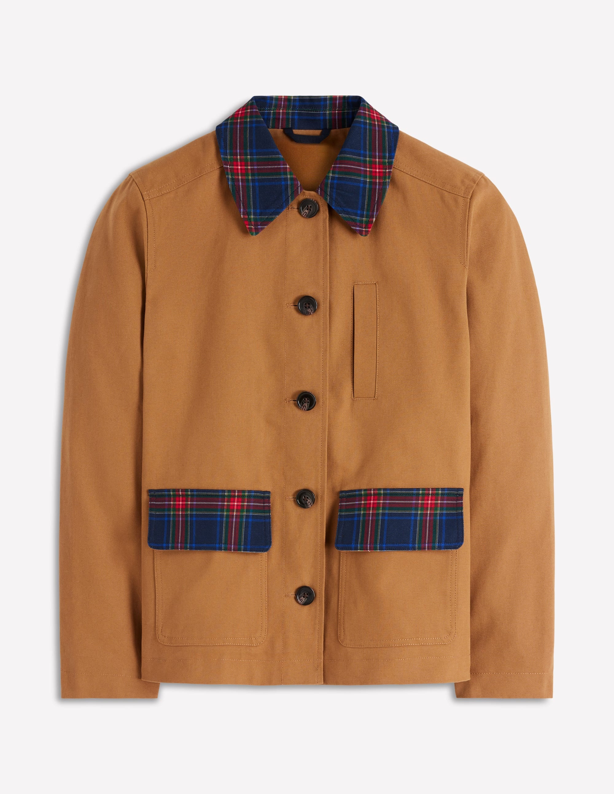 Canvas Barn Jacket-Hazelnut Brown, Check | Boden (US)