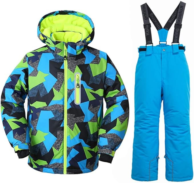 HOTIAN Boys 2 Piece Ski Jacket Snow Jacket Pants Suits Windproof Waterproof Winter Coats | Amazon (US)