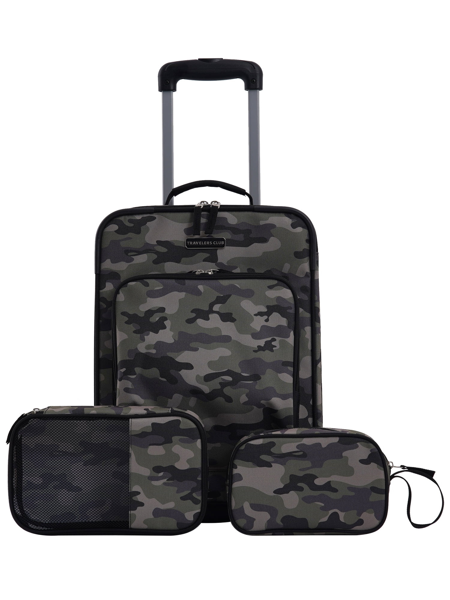 Travelers Club 3 Piece Kid's and Junior Rolling Travel Luggage Set, Camo - Walmart.com | Walmart (US)