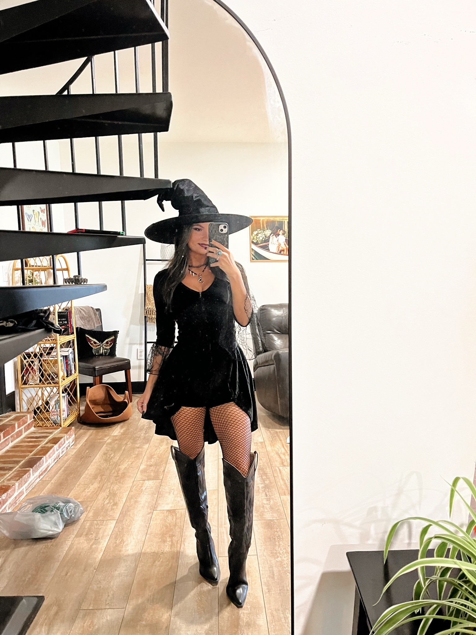 Witch costume! Paired with my favorite knee high boots. Wearing xs romper. Both necklaces were from Highway Hippie code LORI10. Code LORILYNN35 for 35% off boots

#LTKootd #LTKgrwm #LTKSeasonal
