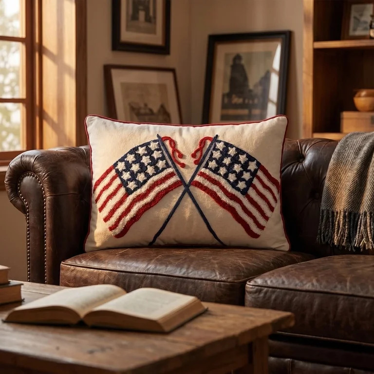 2026 White American Flag Pillow, 4th of July USA Flag Decorative Pillow, 15"x10", Independence Da... | Walmart (US)