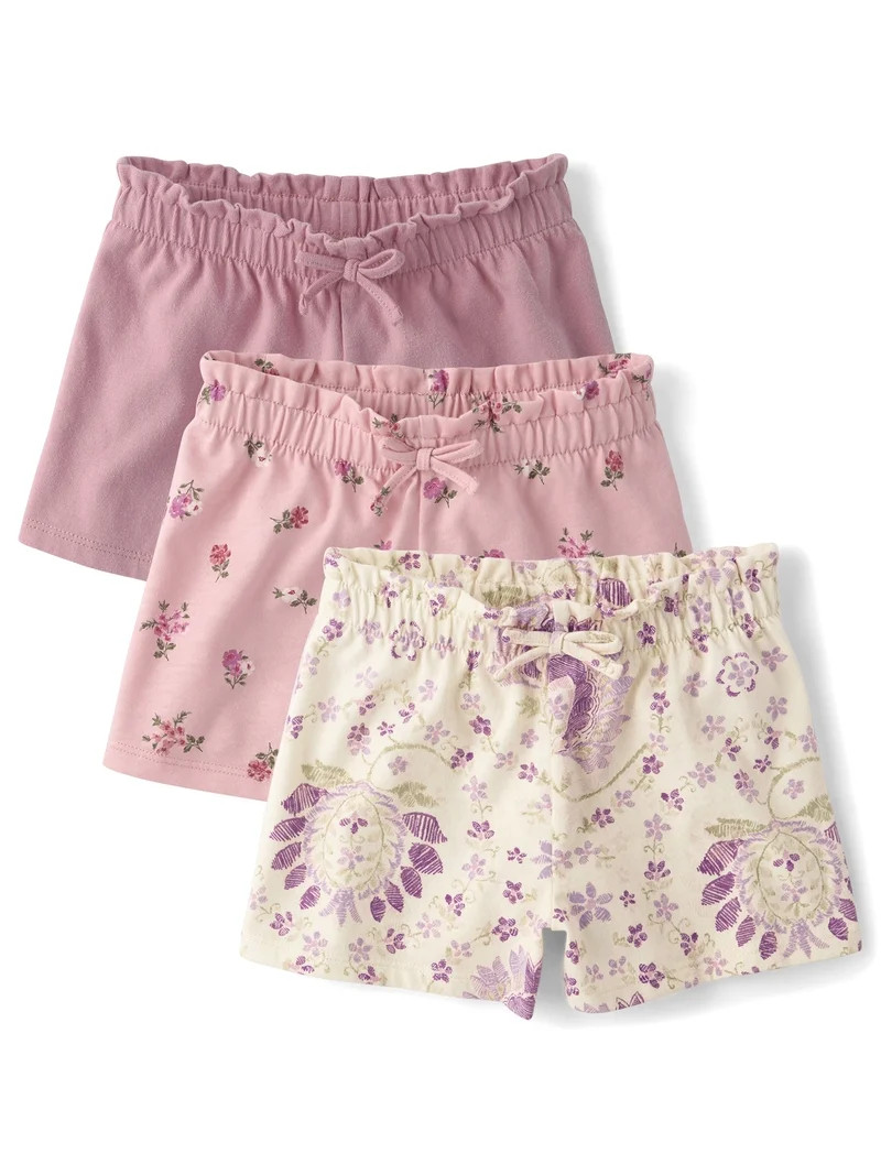 The Children's Place Toddler Girls Pull On Printed Everyday Shorts, 3-Pack, Sizes 12M-5T | Walmart (US)