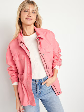 Cinched-Waist Utility Jacket for Women | Old Navy (US)