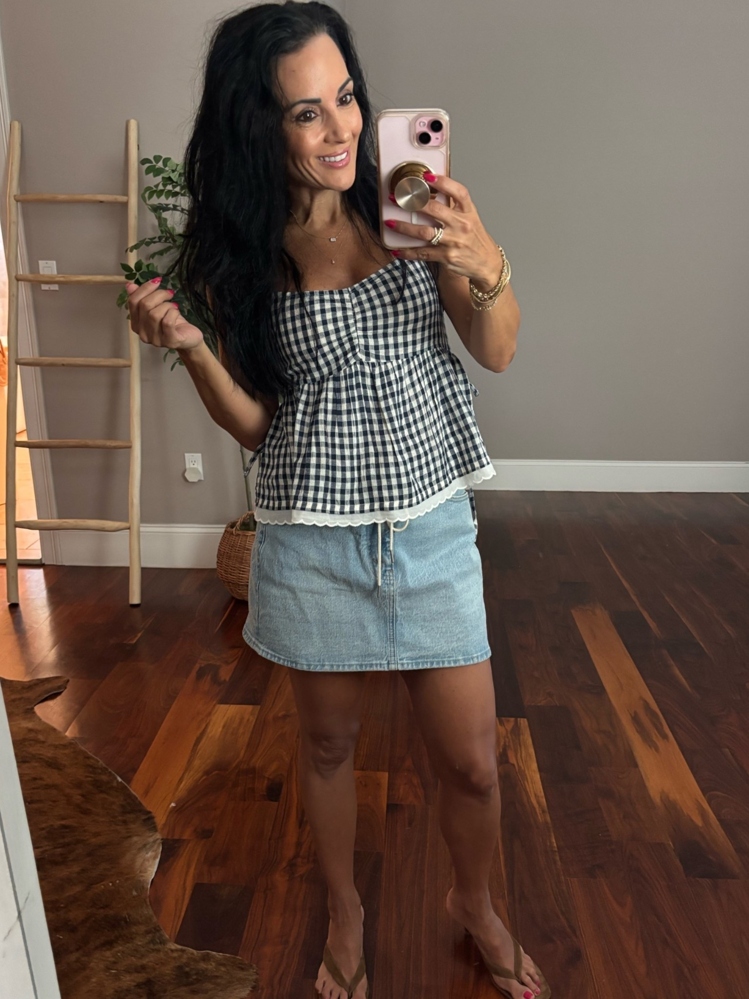 Gingham tank with denim skirt

#LTKootd #LTKOver40 #LTKSaleAlert