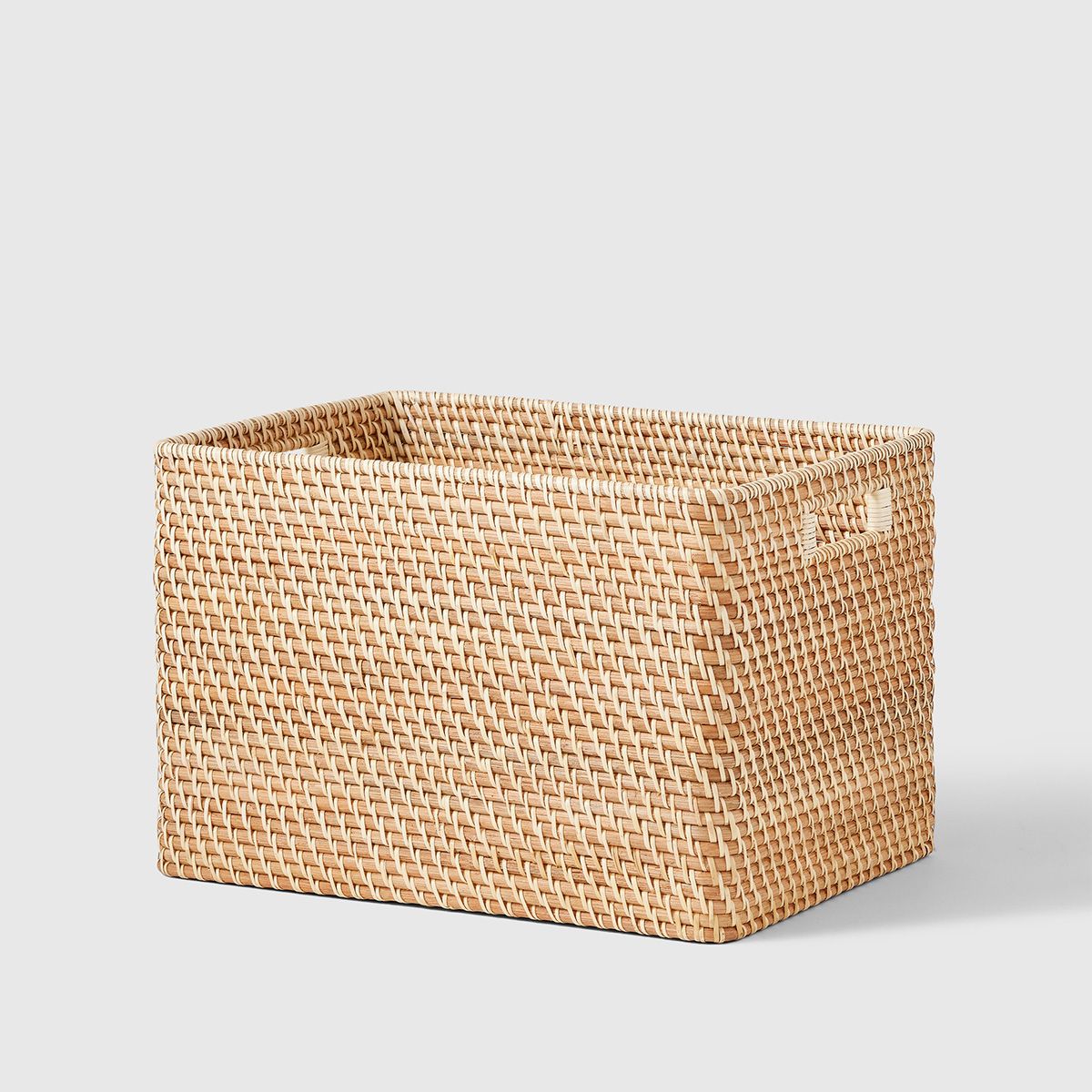 Marie Kondo X-Large Ori Curved Rattan Bin Honey Natural | The Container Store