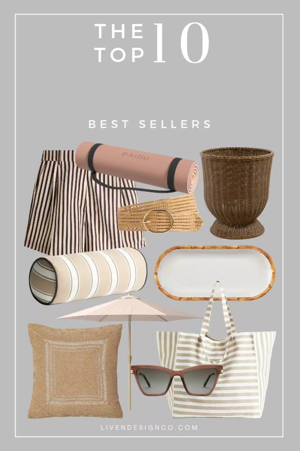 Last week bestselling items. Home decor. Yoga mat. Striped shorts. Woven rattan urn planter. Bolster pillow. Outdoor pillow. Patio decor. Melamine serving platter. Target home. Woven belt. Sunglasses. Patio umbrella. Canvas tote. Beach bag. 

#LTKSeasonal #LTKHome #LTKSaleAlert
