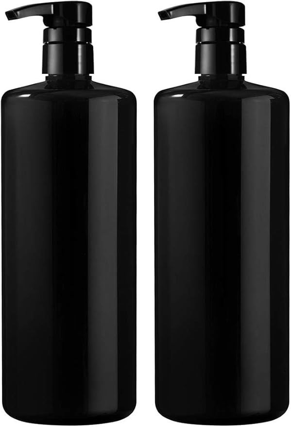 BAR5F Empty Shampoo Bottle with Pump, Black, 1 Liter/32 Ounce Refillable Dispensing Containers fo... | Amazon (US)