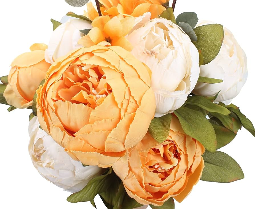 Duovlo Artificial Peony Silk Flowers Fake Flowers Vintage Wedding Home Decoration,Pack of 1 (New ... | Amazon (US)