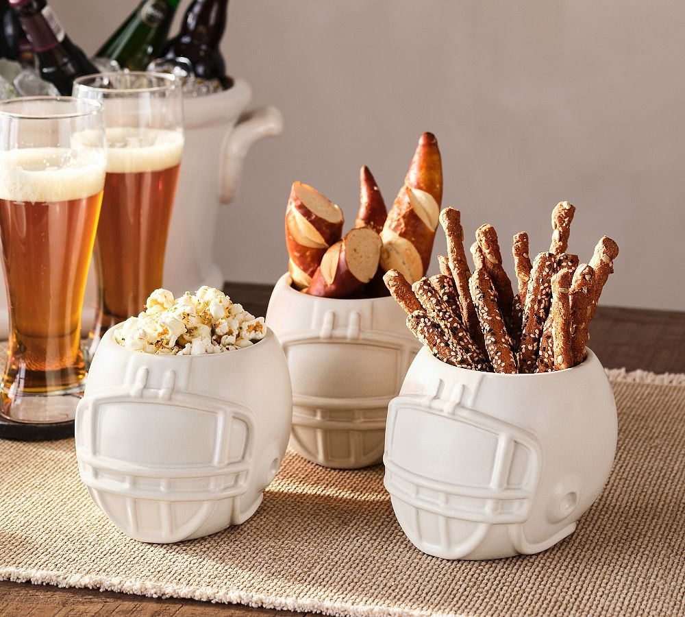 Football Helmet Stoneware Snack Bowl | Pottery Barn (US)
