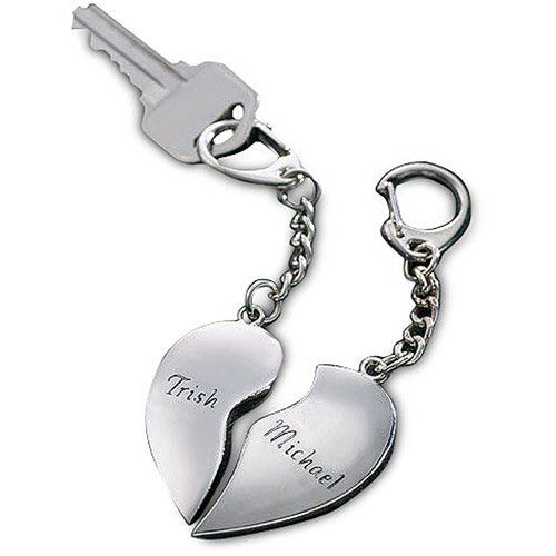 Personalized His/Hers Split Heart Keychain | Walmart (US)
