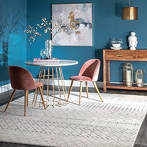 nuLOOM Moroccan Blythe Area Rug, 8' x 10', Grey/Off-white | Amazon (US)