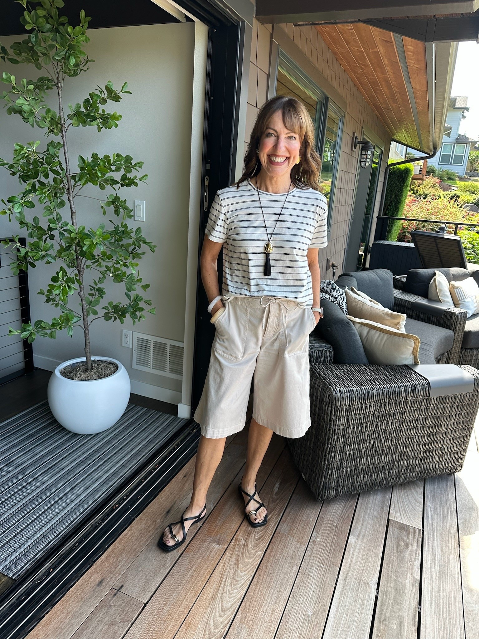 Office day OOTD! Featuring two trends I’m loving: jorts and a fun necklace!

#LTKgrwm #LTKootd #LTKOver40