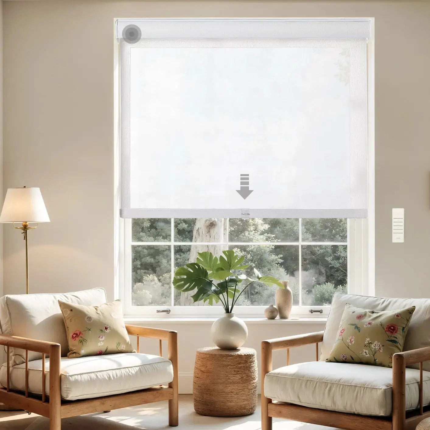 Alvin Motorized Sheer Light Filtering Roller Shade | TWOPAGES