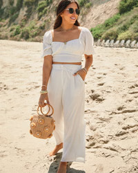 Women's Crinkle Pull-On Wide Leg Pants | Women's New Arrivals | Abercrombie.com | Abercrombie & Fitch (US)