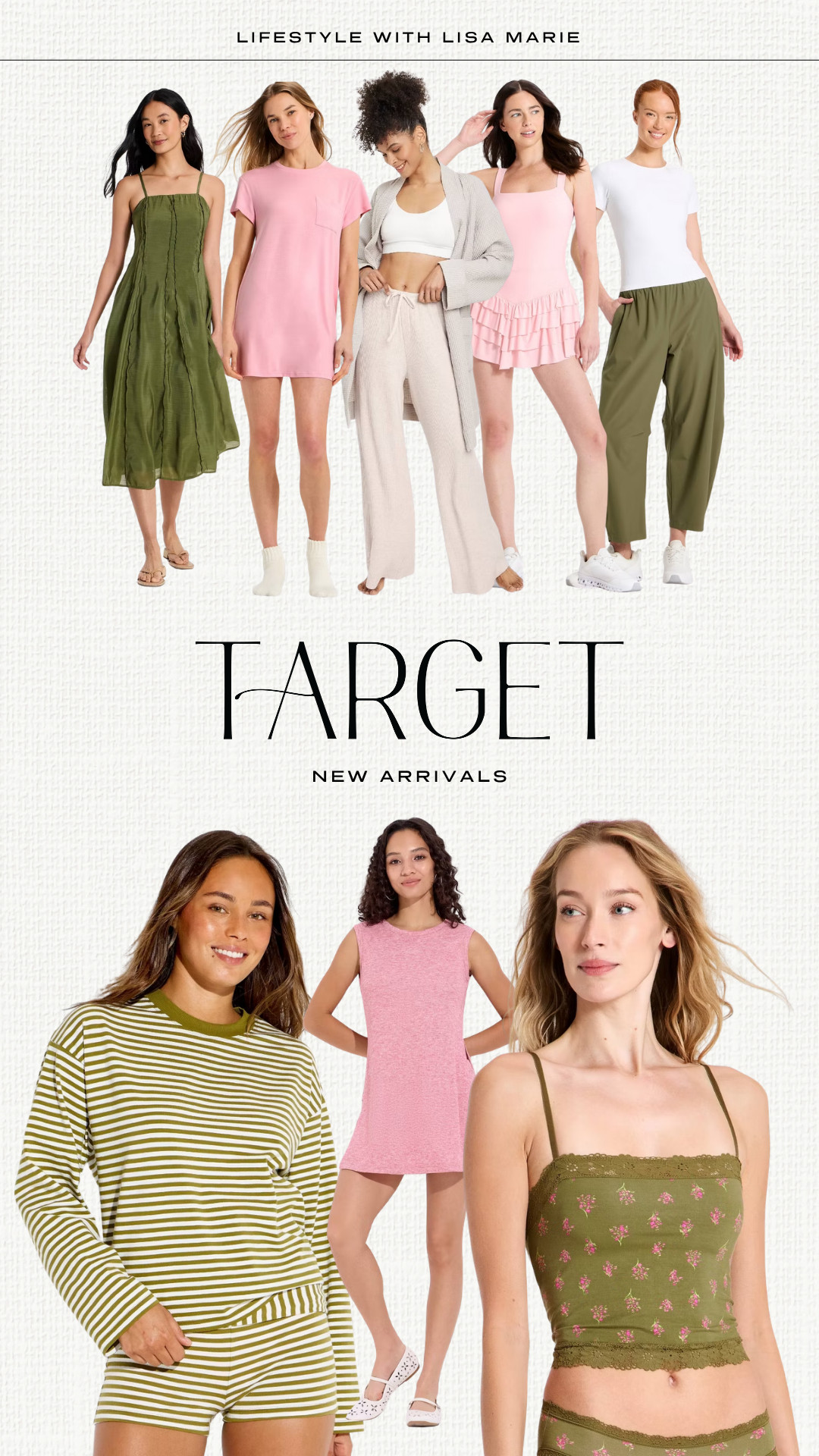 New Target arrivals! Olive green dresses, pants and pajamas. Soft loungewear and pajamas. Matching sleeping sets. Mini, midi and maxi dresses. Pink lounge and workout outfits. Floral and striped matching pj sets. Pink and green outfits.

#LTKootd #LTKSeasonal #LTKPetite
