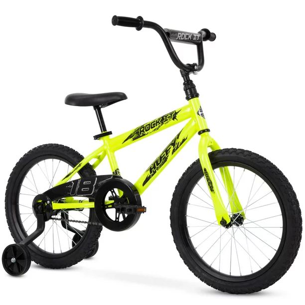 Huffy 18 in. Rock It Boy Kids Bike, Neon Powder Yellow - Walmart.com | Walmart (US)