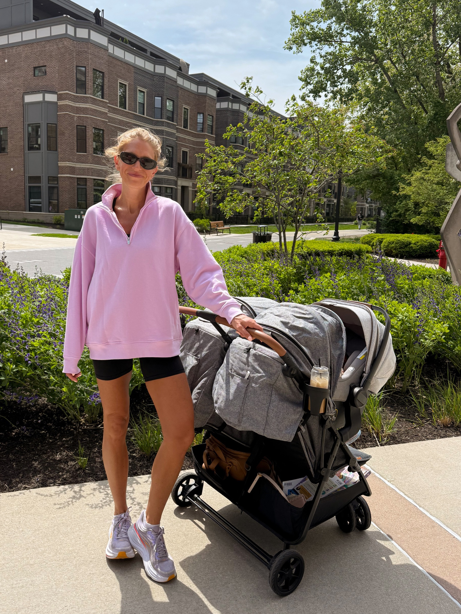 Walking outfit today! 
Size medium in top and bike shorts (run tts)
Love my Zoe double stroller!  



Athleta, Hoka running 

#LTKootd #LTKKids #LTKmomlife