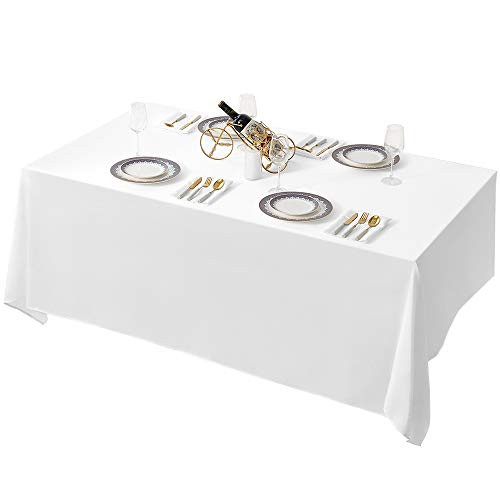 Kadut Rectangle Tablecloth - 90 x 132 Inch - White Rectangular Table Cloth for 6 Foot Table in Washa | Amazon (US)