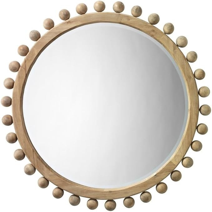 Coastal Wood Mirror with Small Balls in Natural Finish | Amazon (US)