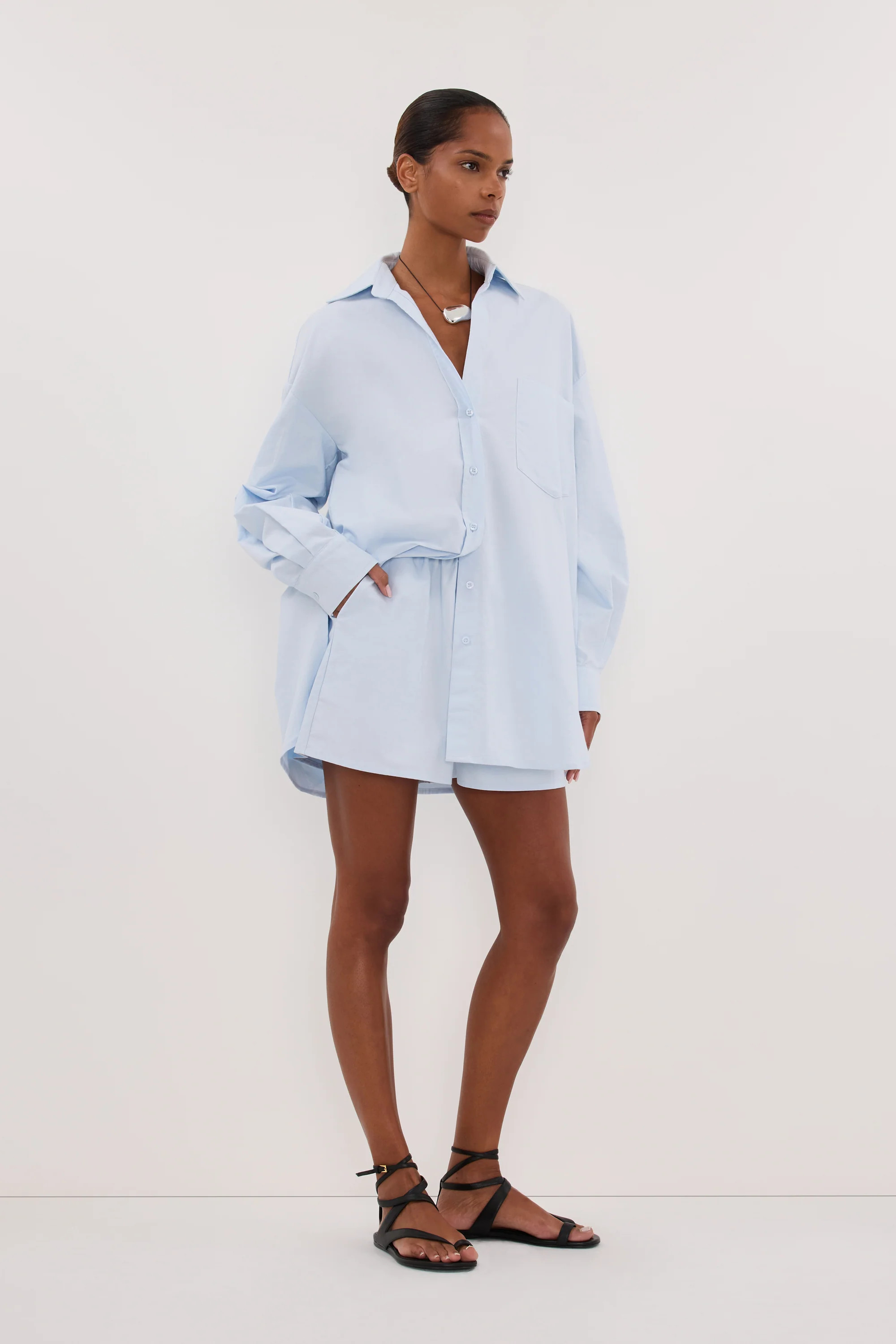 RHEA 2.0 ICE BLUE COTTON SHORT | DISSH