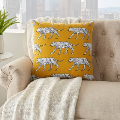 18"x18" Life Styles Cheetah Print Throw Pillow Yellow - Mina Victory | Target